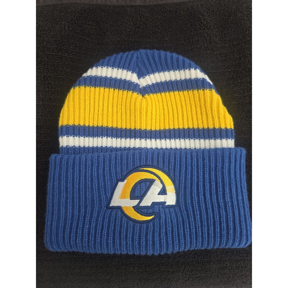 LA Rams NFL Team Apparel Cuffed Knit Beanie Winter Hat Blue Los Angeles